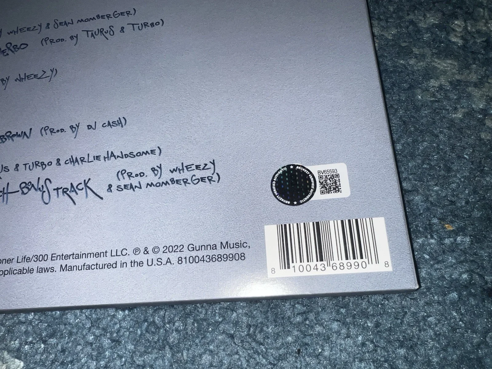 Gunna Signed DS4EVER Vinyl Rap Legend Superstar Number 1 Album Beckett #2, изображение 4
