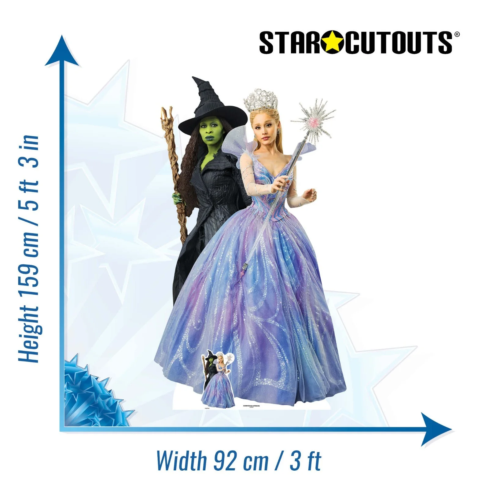 Wicked: For Good Glinda and Elphaba Lifesize Cardboard Cutout Free Mini Standee, изображение 2