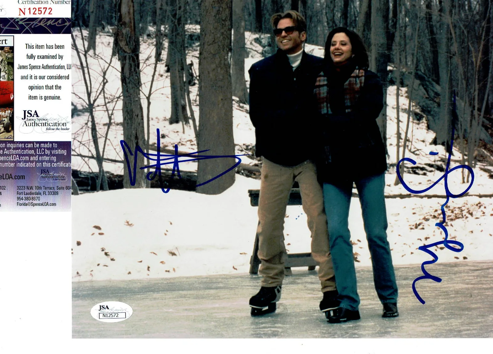 Val Kilmer & Mira Sorvino — Val Kilmer & Mira Sorvino autographed 8x10 photo JSA Certified