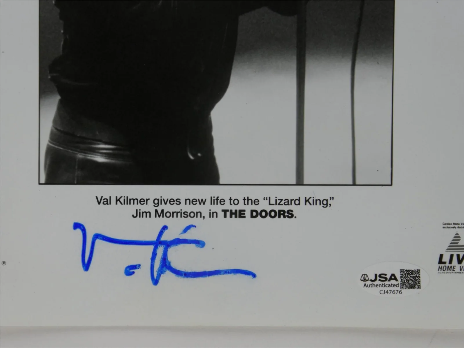 Val Kilmer — Val Kilmer Signed B&W 8x10 Promo Photo The Doors Autographed Smear JSA COA, image 3