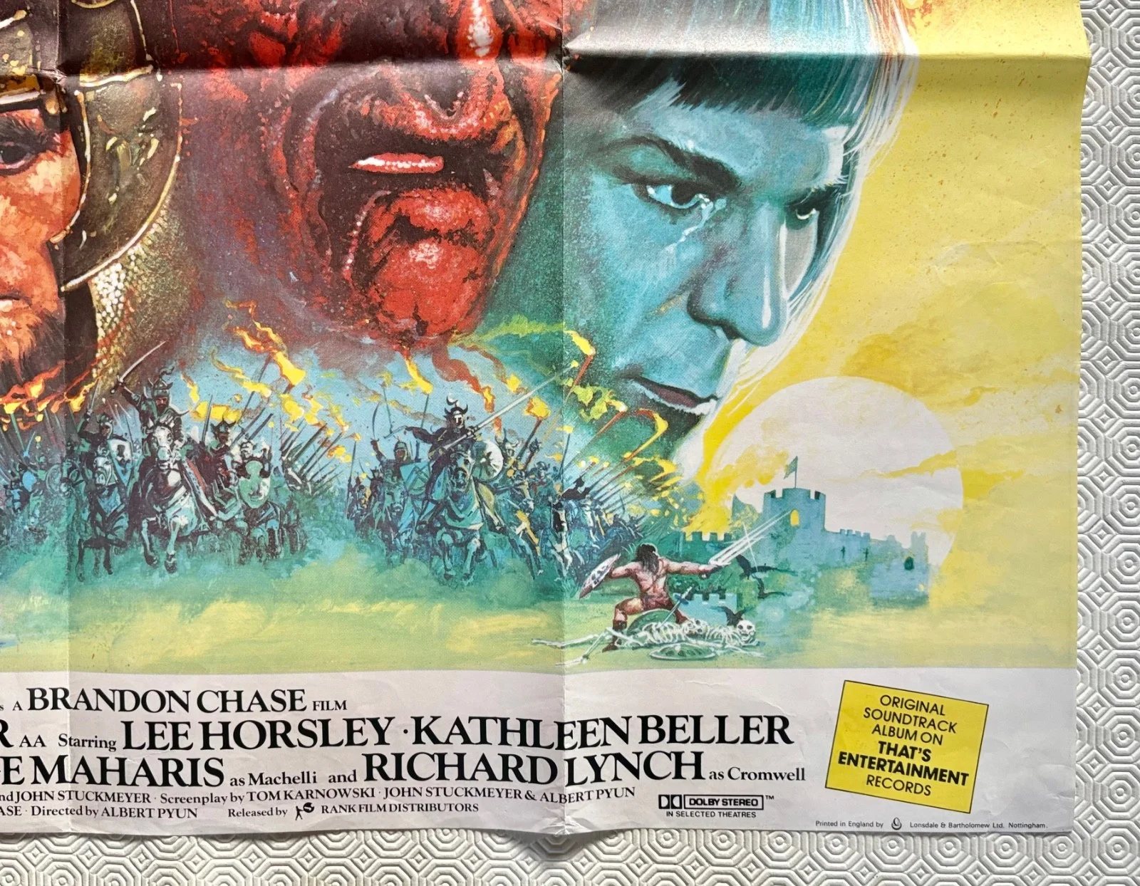 The Sword and The Sorcerer Original 1982 Quad Poster Brian Bysouth Art, изображение 3