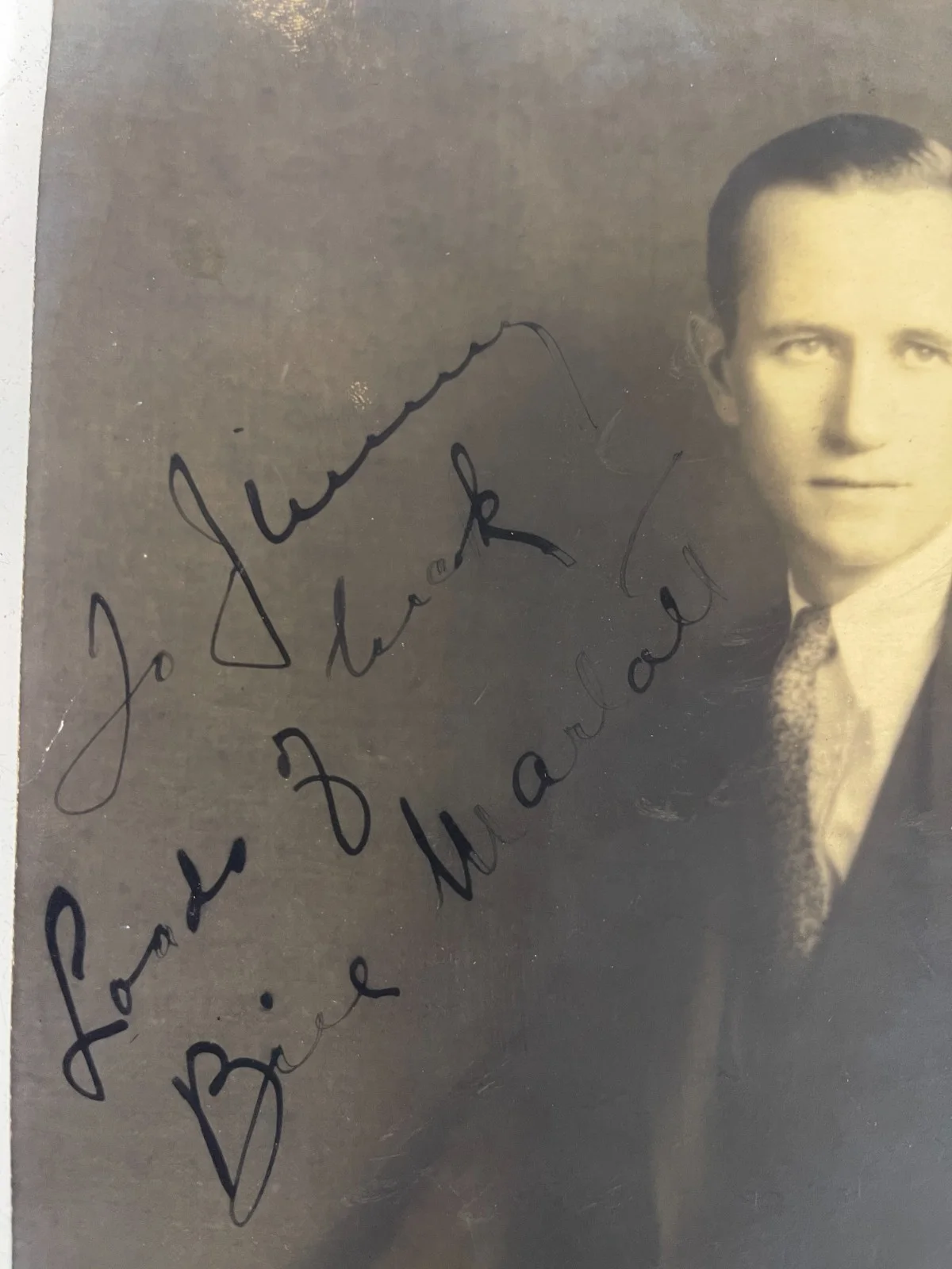 Vintage Signed Photograph Autographed Portrait Early 20th Century Actor Bill War, изображение 2