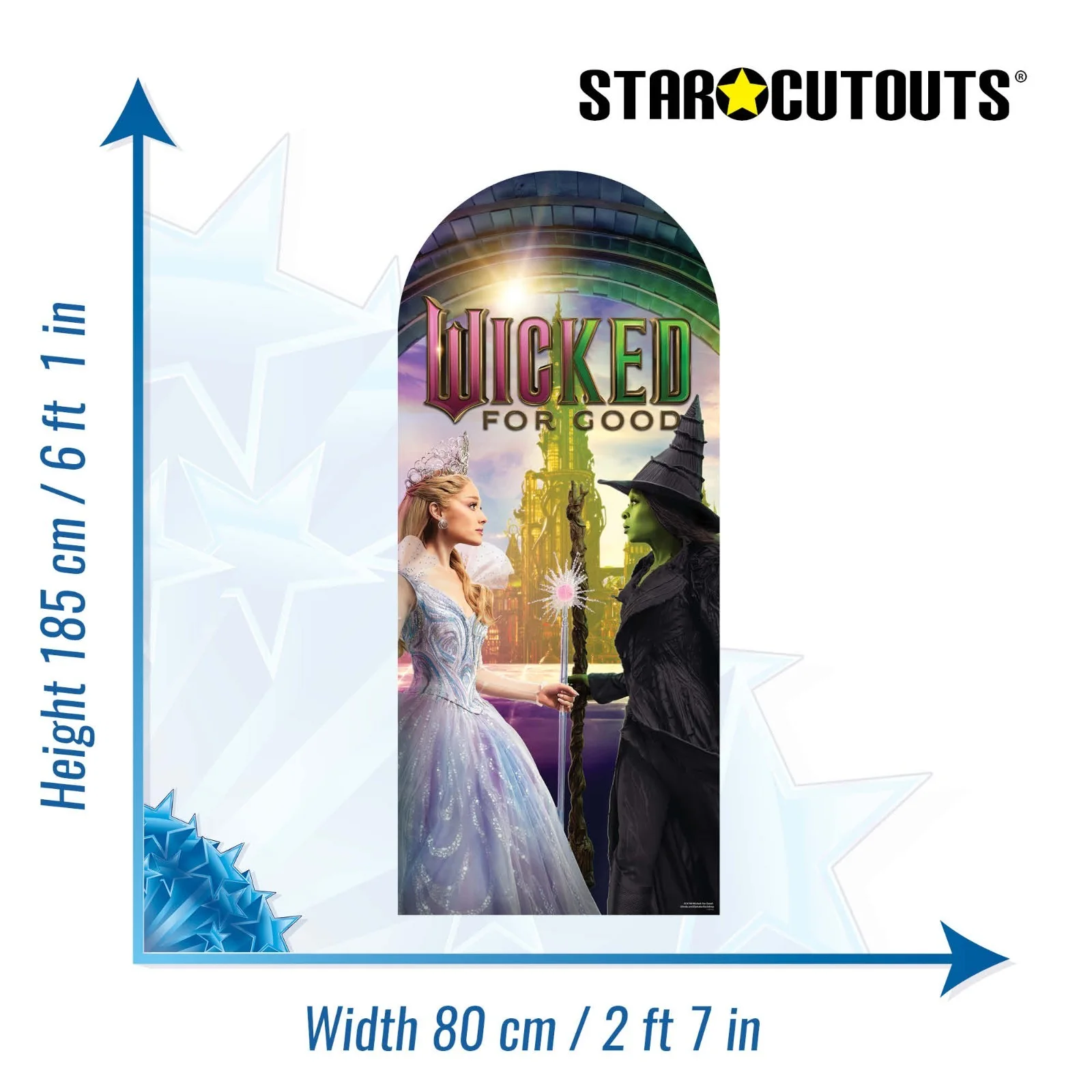 Wicked: For Good Emerald City Cardboard Party Backdrop / Standee 185cm Tall, изображение 2