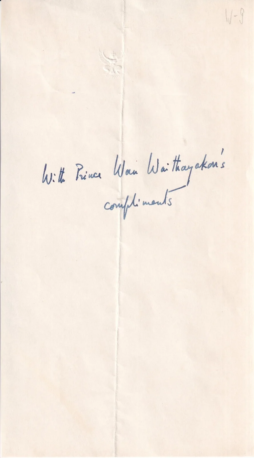 Wan Waithayakon - Prince of Thailand - Photo + Sheet - Original Signed, изображение 2