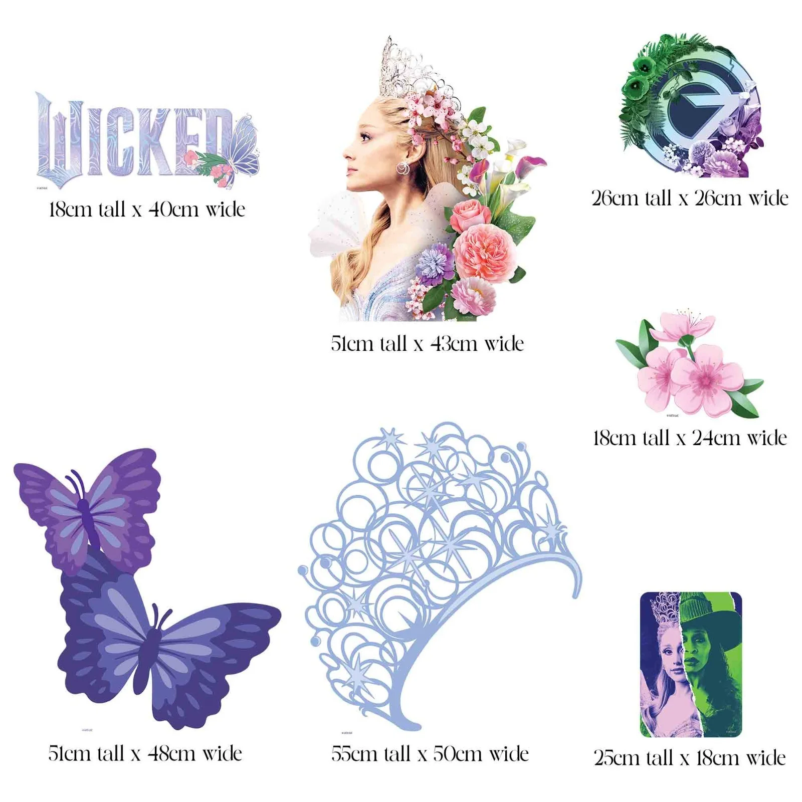Wicked: For Good Glinda Cardboard Multi Pack of Mini Standees and Decorations, изображение 2