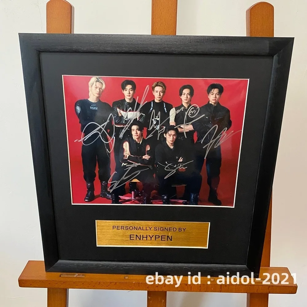 ENHYPEN GROUP Photo Poster 8*10 Autographs SIGNED K-POP FRAMED 2025, изображение 3