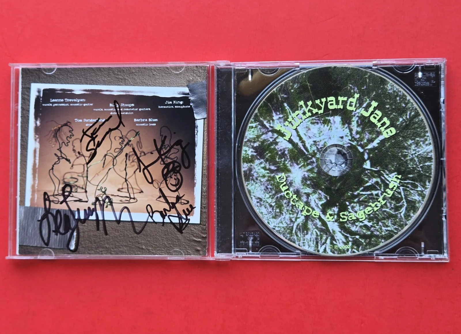Junkyard Jane Signed CD Ductape Sagebrush Autographed By 4 Band Members Booklet, изображение 3