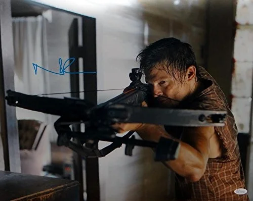 Norman Reedus Signed Walking Dead 16x20 Crossbow Plaid Shirt Photo- JSA W Auth, image 3