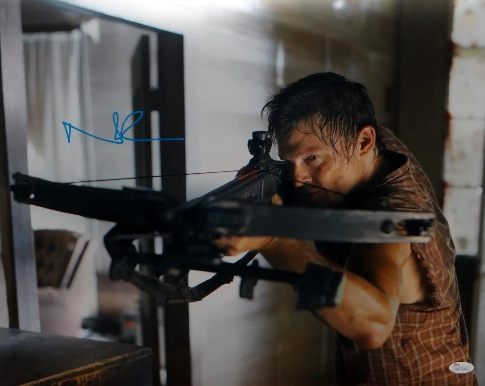 Norman Reedus Signed Walking Dead 16x20 Crossbow Plaid Shirt Photo- JSA W Auth, image 4