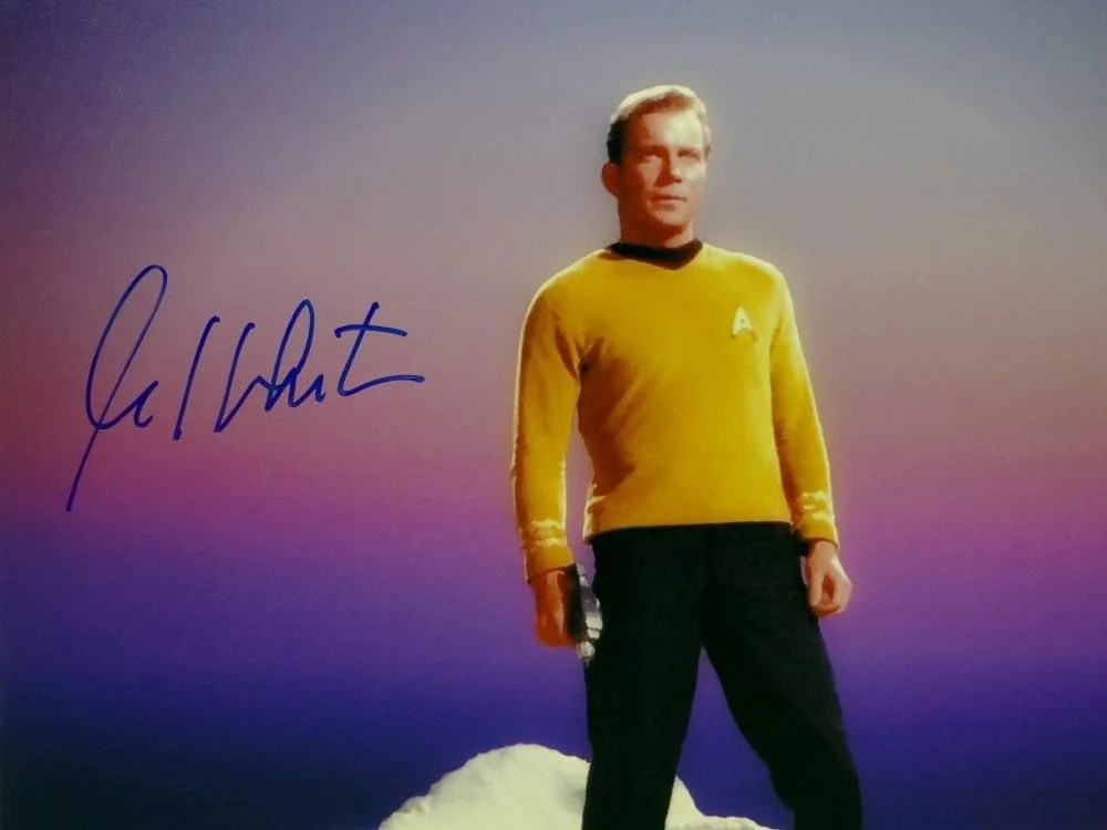William Shatner Signed Star Trek 16x20 Standing on Rock *Blue/Left JSA W Auth, image 5