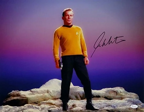William Shatner Signed Star Trek 16x20 Standing on Rock *Blk/Right JSA W Auth, image 3