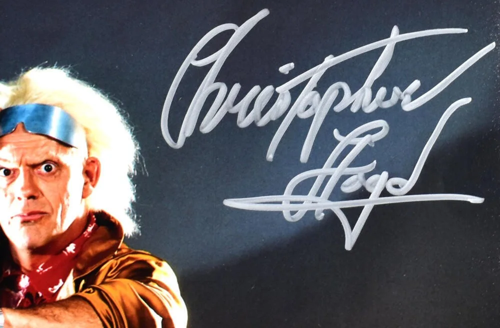 Christopher Lloyd Michael J Fox — Christopher Lloyd Michael J. Fox Signed Back to the Future 16x20 Photo-Beckett W, image 2