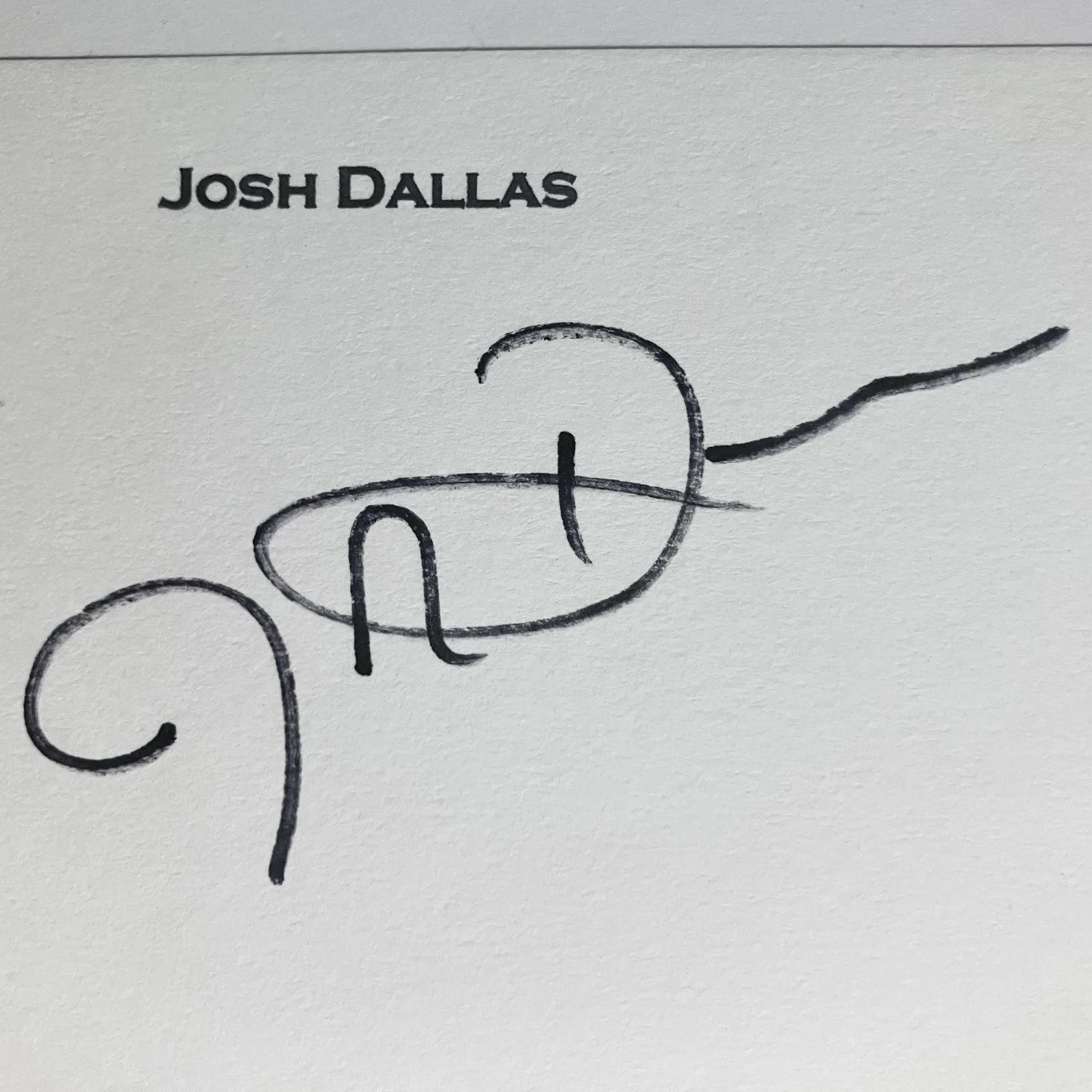 Josh Dallas — THOR ACTOR Signed 3x5 Card / JOSH DALLAS As Fandral / ONCE UPON A TIME, Manifest