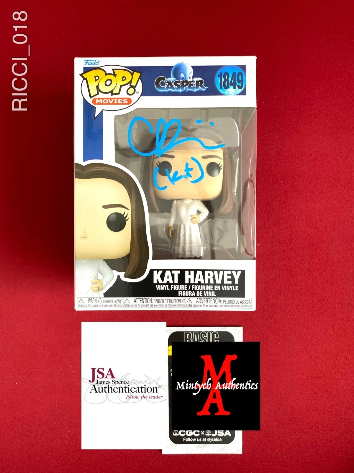 Christina Ricci — Christina Ricci Casper autographed signed Kat Harvey Funko Pop #1849 JSA COA