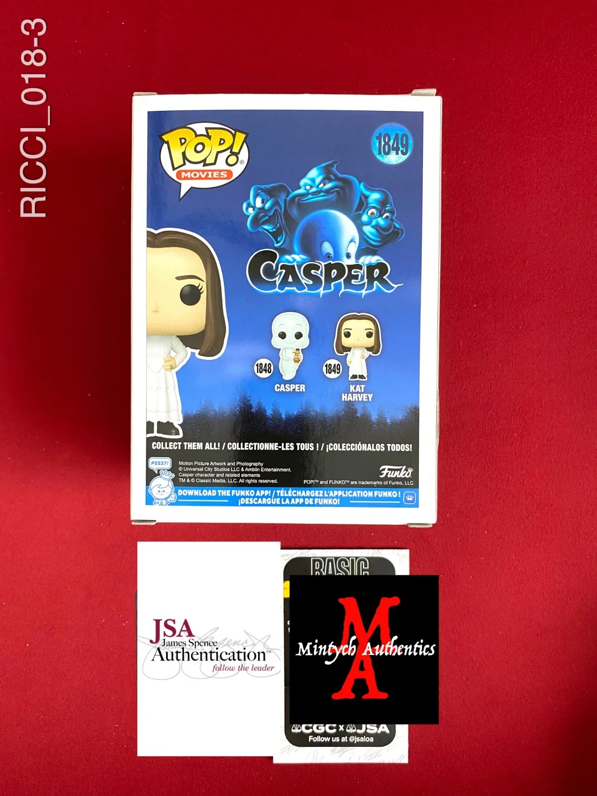 Christina Ricci — Christina Ricci Casper autographed signed Kat Harvey Funko Pop #1849 JSA COA, image 3