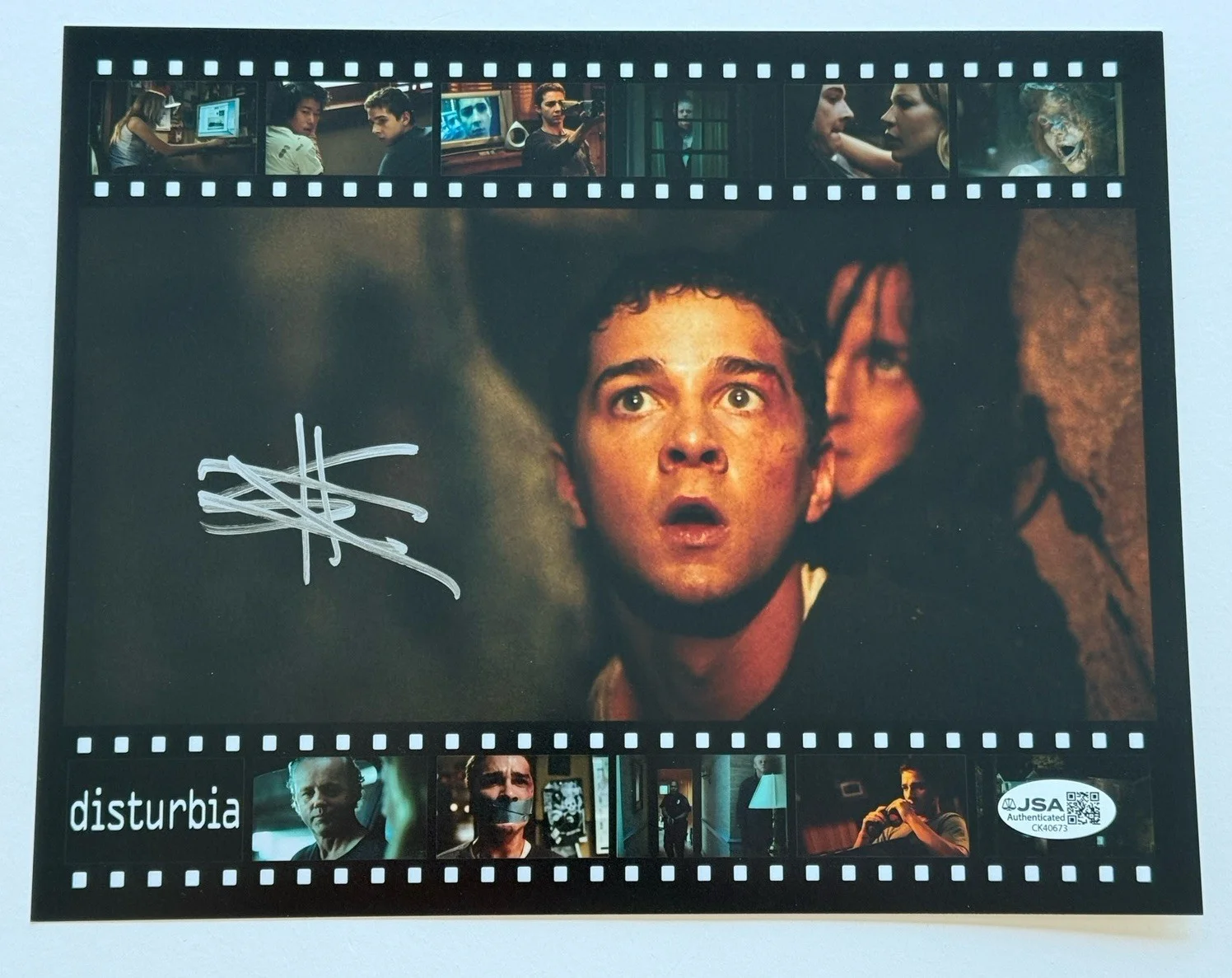 Shia LaBeouf — Shia LaBeouf SIGNED Disturbia 8x10 photo EXACT PROOF Holes Transformers JSA A