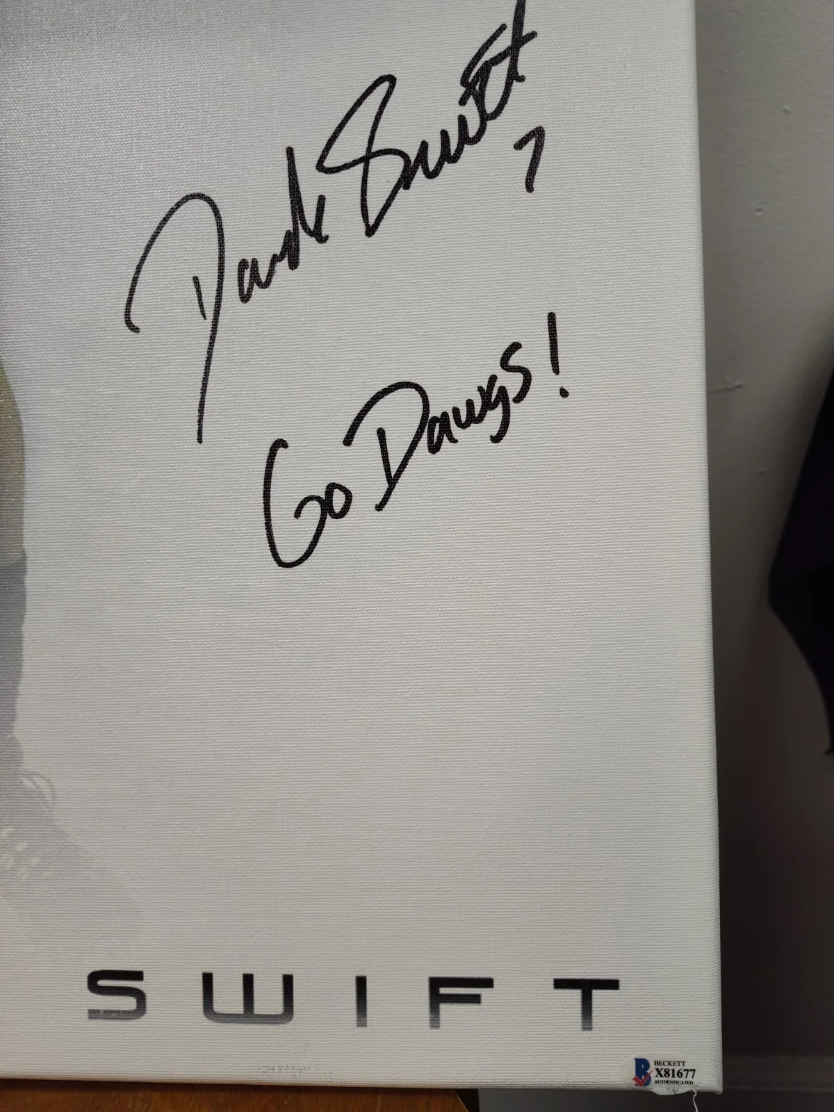 D'andre Swift Signed 20x26 Stretched Canvas Georgia Lions Autograph JSA, image 2