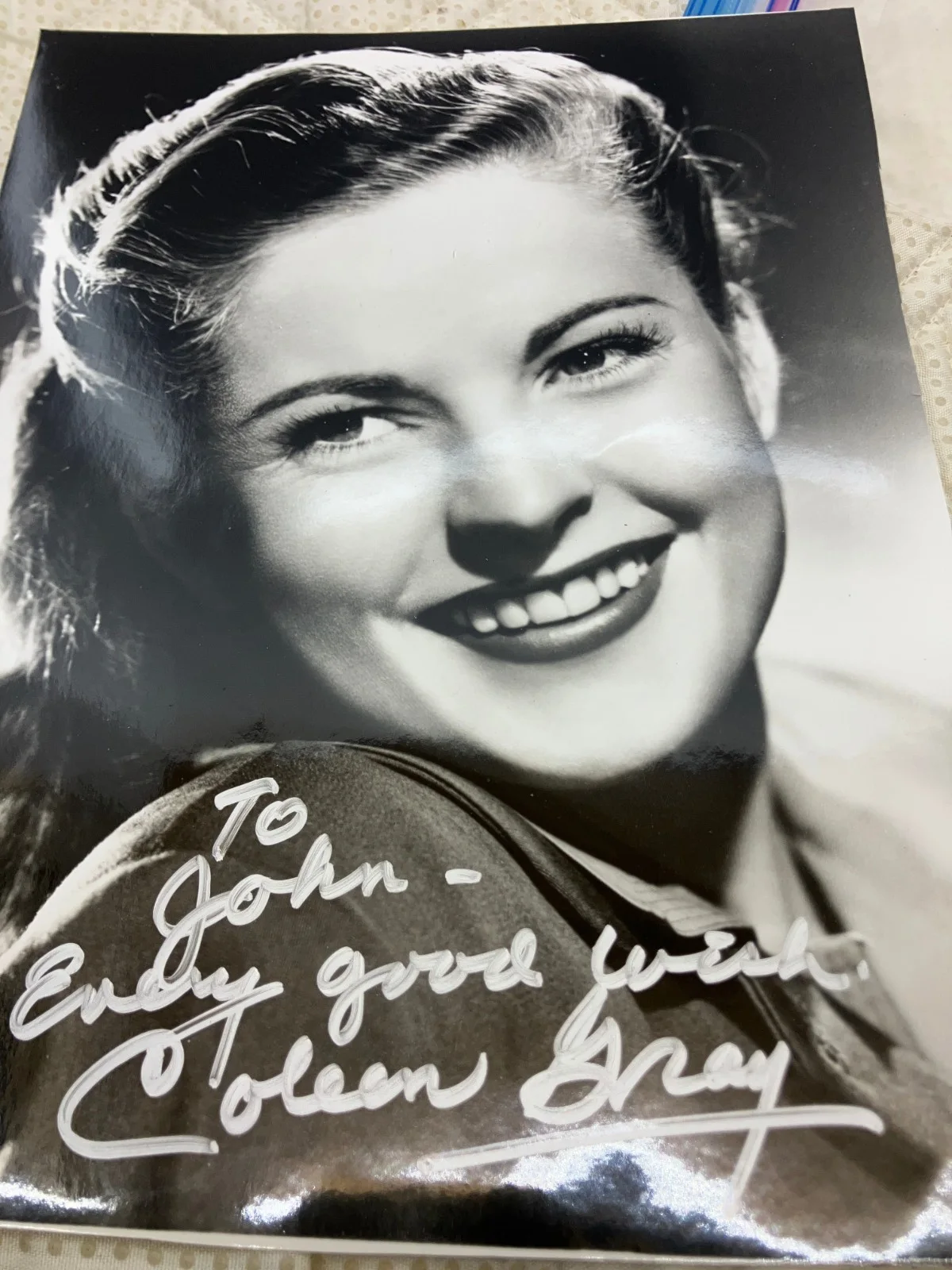 Coleen Gray — Coleen Gray - Original Autograph Photo - Authentic Hand Signed 8x10, image 2