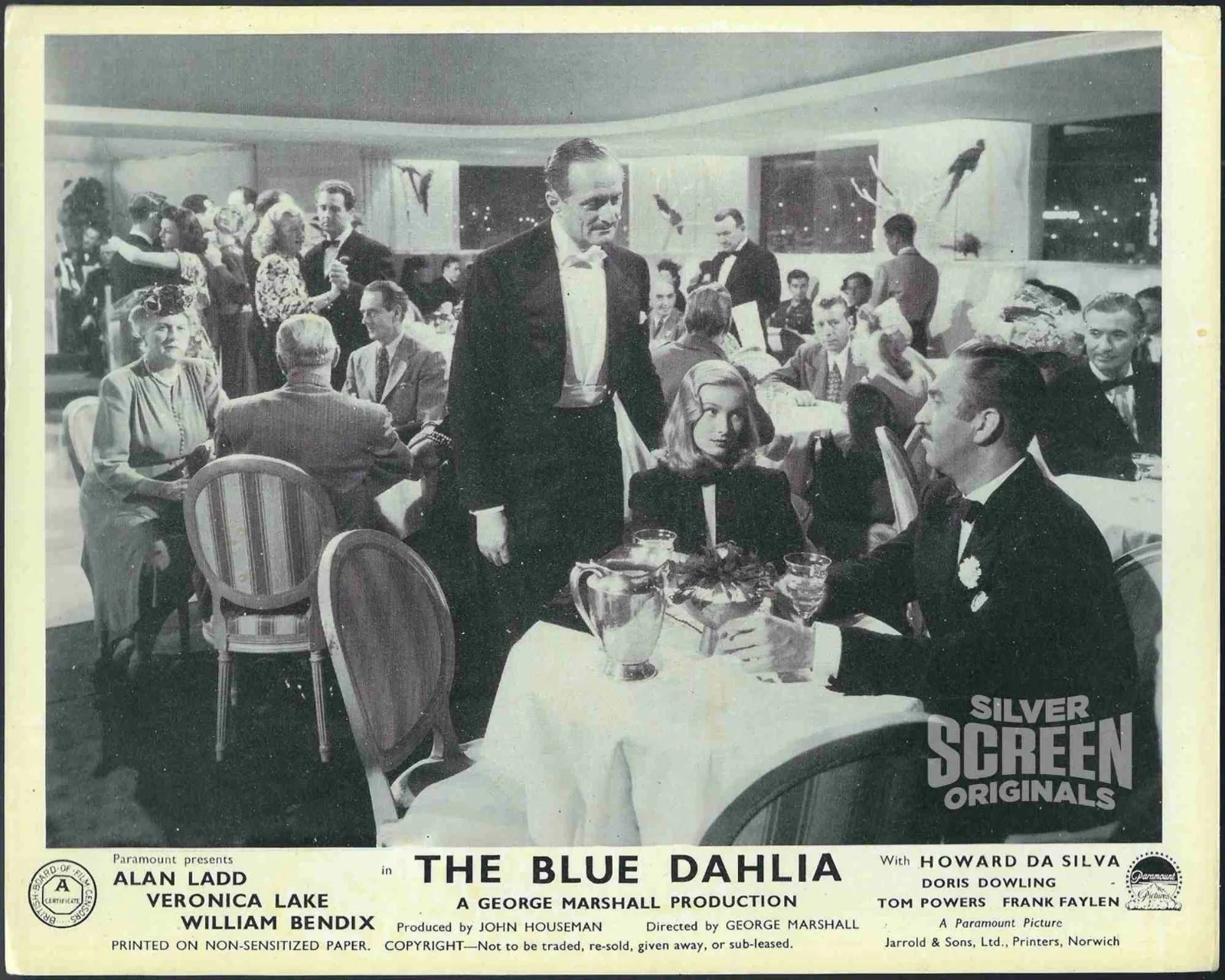 The Blue Dahlia 4x ORIGINAL UK FOH Lobby Cards Alan Ladd Veronica Lake 1946, изображение 3