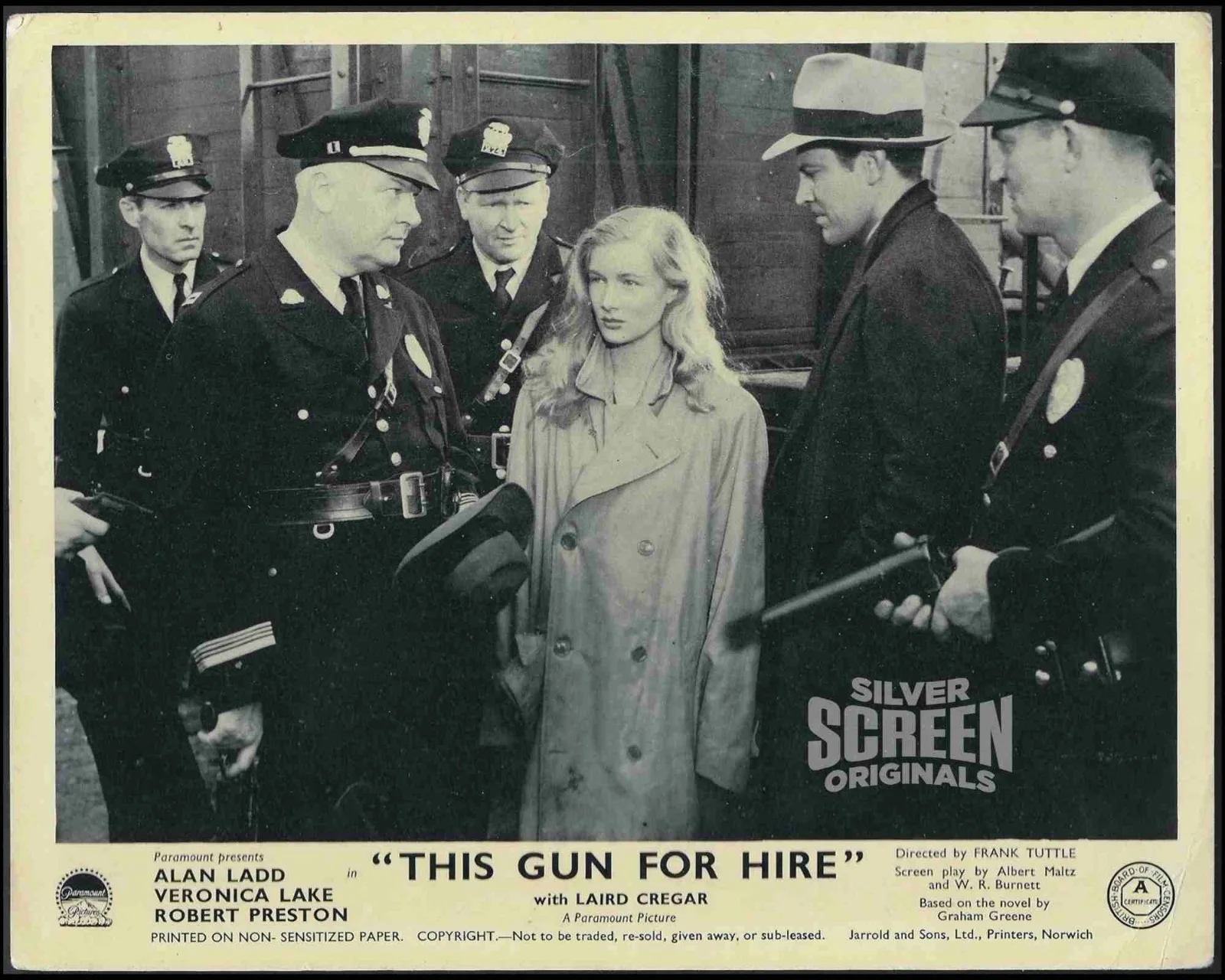 This Gun for Hire 7x ORIGINAL UK FOH Lobby Cards Alan Ladd Veronica Lake 1942, изображение 4