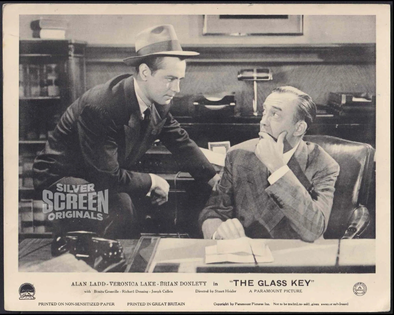 The Glass Key 4x ORIGINAL UK FOH Lobby Cards Alan Ladd Veronica Lake 1942, изображение 2