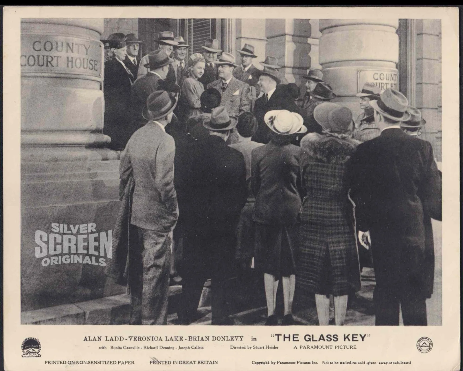 The Glass Key 4x ORIGINAL UK FOH Lobby Cards Alan Ladd Veronica Lake 1942, изображение 3