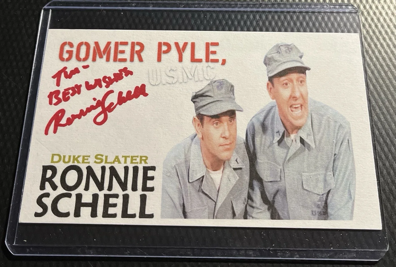 Ronnie Schell — Ronnie Schell aka Duke Slater Gomer Pyle Signed 3x5 Promo Auto w/ COA & Top Load, изображение 2