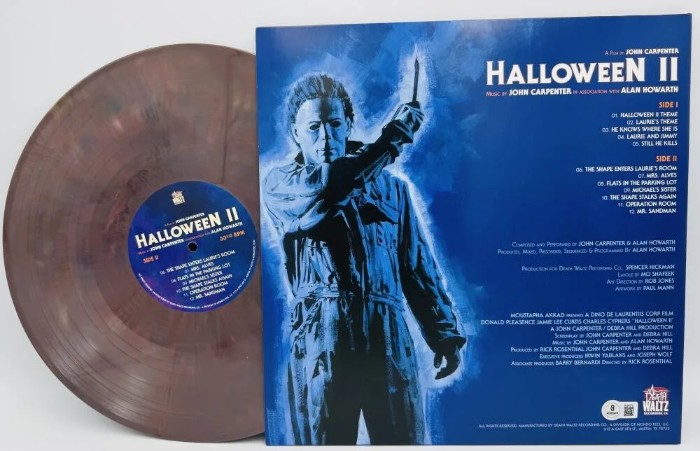 DICK WARLOCK — DICK WARLOCK SIGNED HALLOWEEN II ALBUM VINYL RECORD JOHN CARPENTER BAS HOLO J78, изображение 3