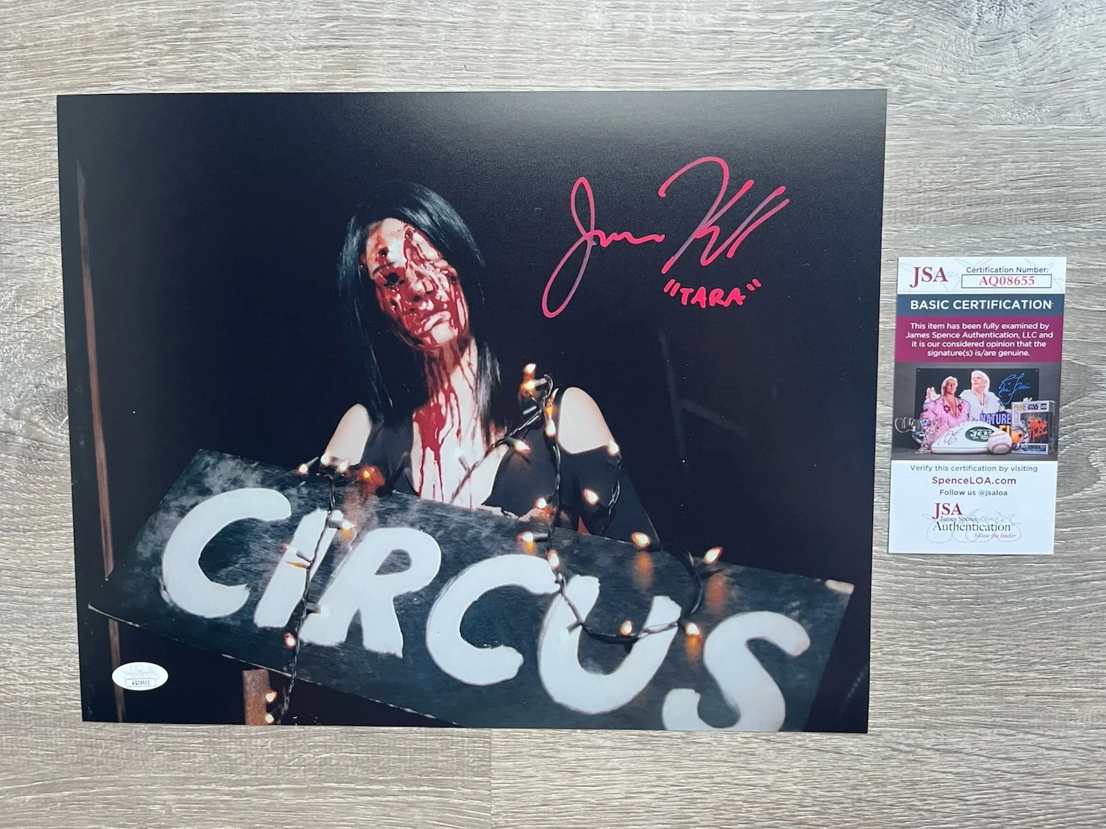 Jenna Kanell — Jenna Kanell Signed Terrifier 11x14 Photo JSA COA Tara Art The Clown Horror