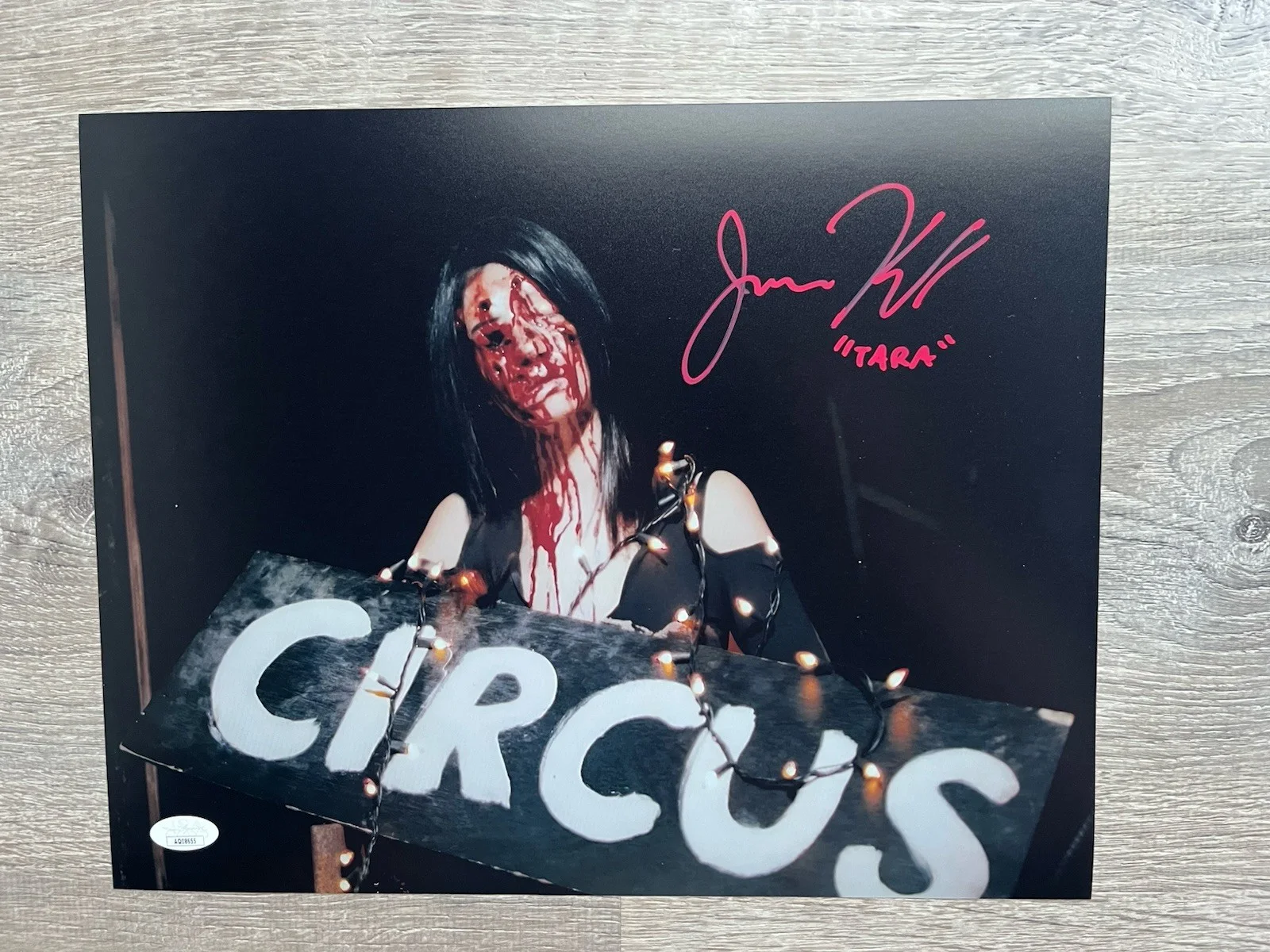 Jenna Kanell — Jenna Kanell Signed Terrifier 11x14 Photo JSA COA Tara Art The Clown Horror, изображение 2