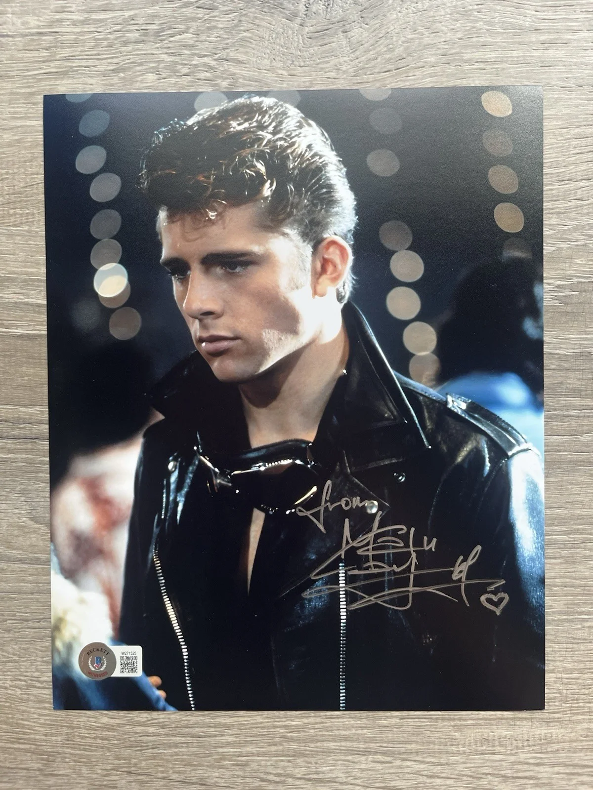 Maxwell Caulfield — QC Maxwell Caulfield Signed Michael Carrington 8x10 Photo Beckett COA Grease 2, изображение 2