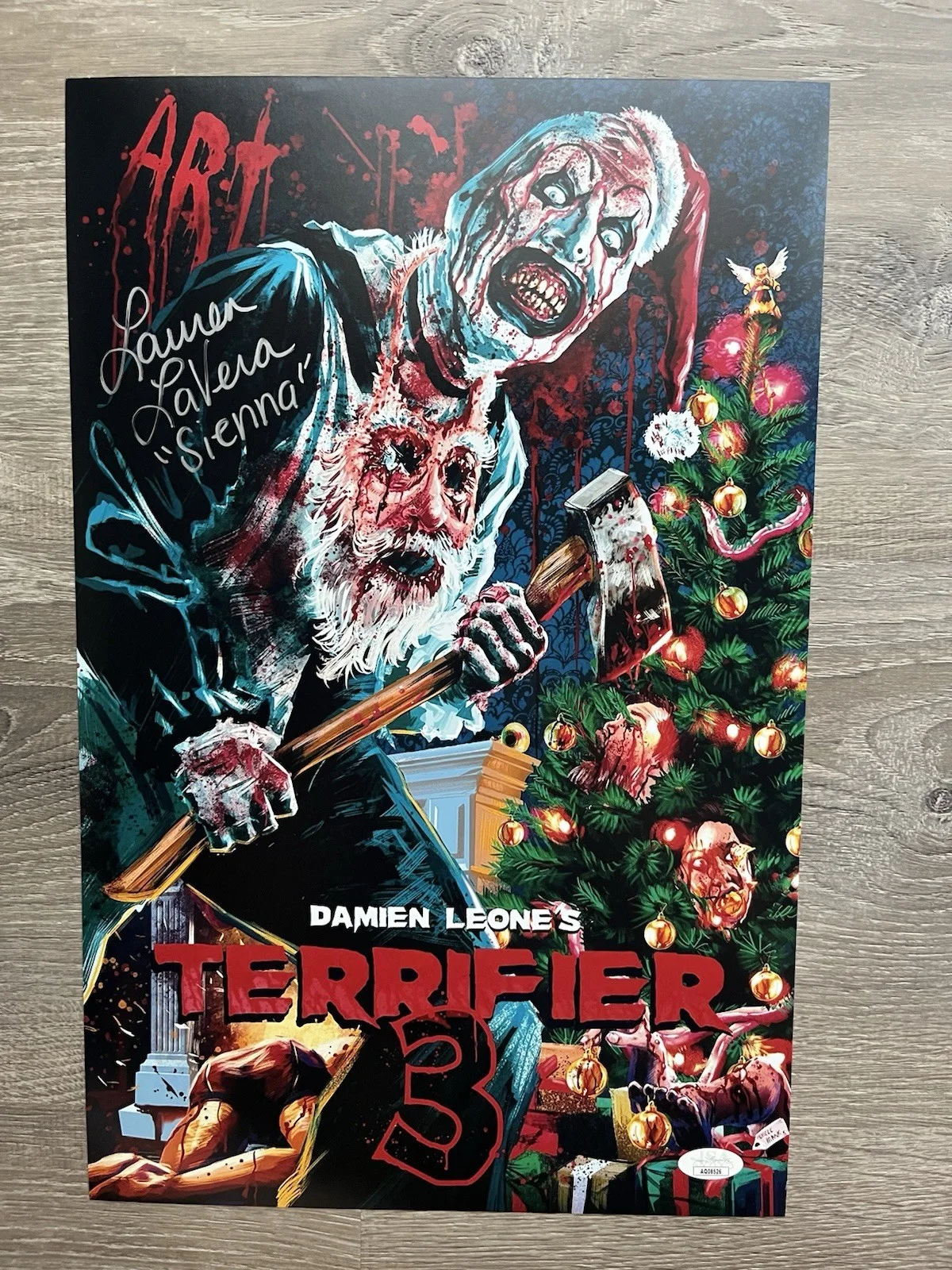 Lauren LaVera — Lauren LaVera Signed Terrifier 3 11x17 Photo JSA COA Sienna Art The Clown Horror, изображение 2