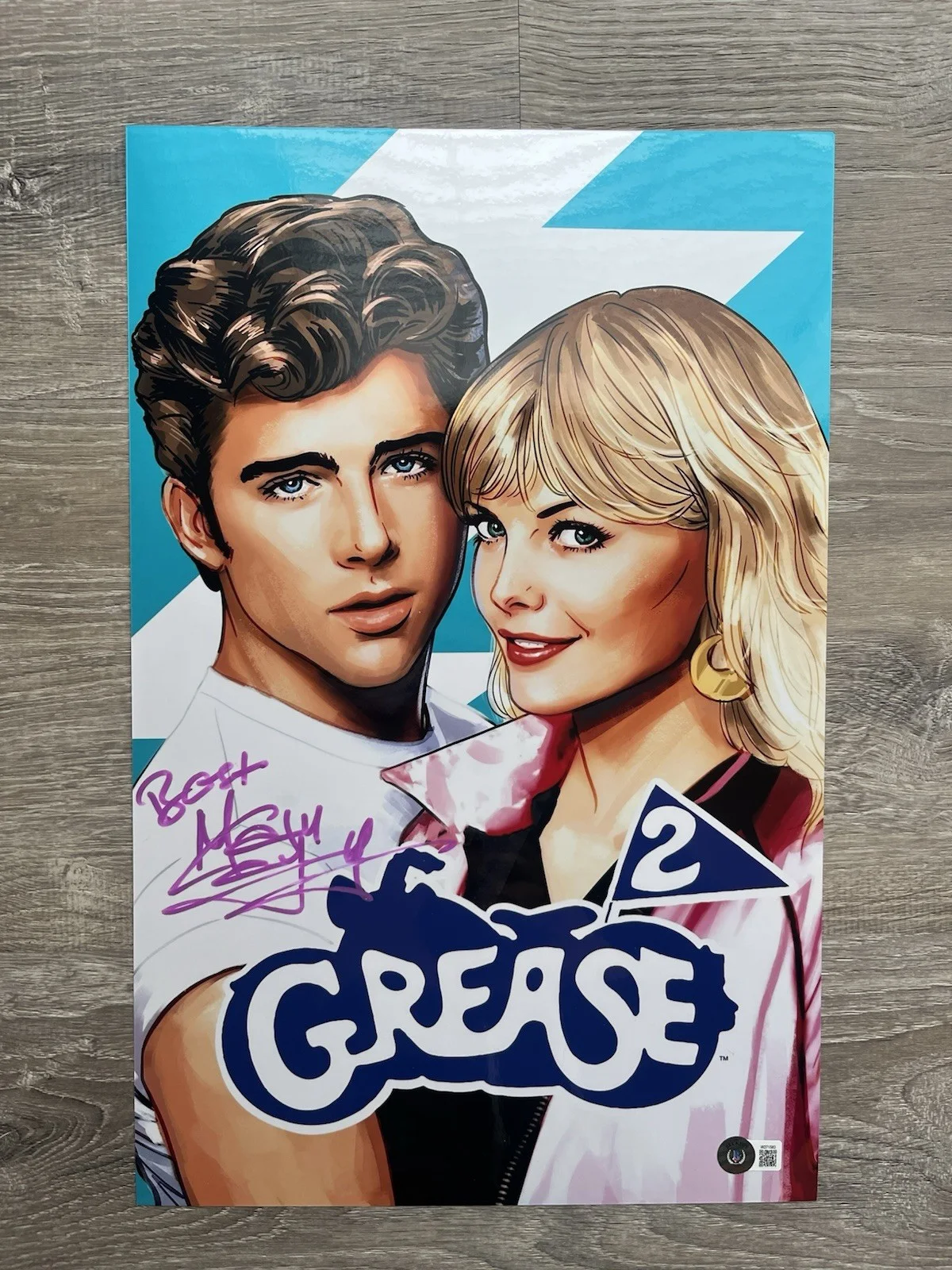 Maxwell Caulfield — Maxwell Caulfield Signed Metallic 11x17 Photo Beckett COA Grease 2 Cool Rider, изображение 2