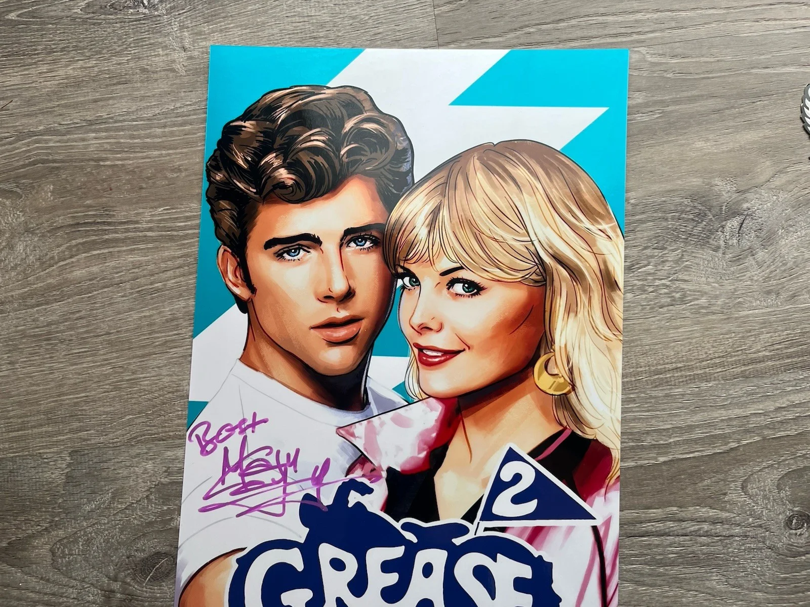 Maxwell Caulfield — Maxwell Caulfield Signed Metallic 11x17 Photo Beckett COA Grease 2 Cool Rider, изображение 3