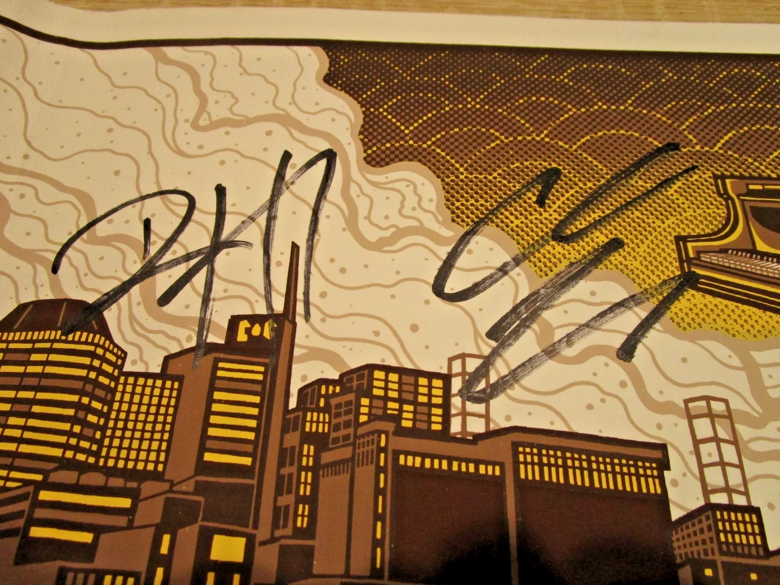 Lady Antebellum 2014 Tour Poster SIGNED BY ALL 3 PLUS PRINT ARTIST 445/1620 25X9, изображение 4