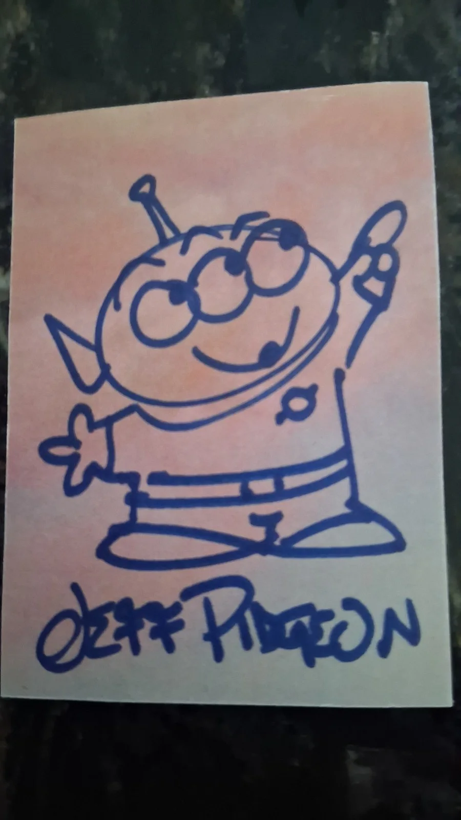 Jeff Pigeon — Jeff Pidgeon signed sketch, image 2