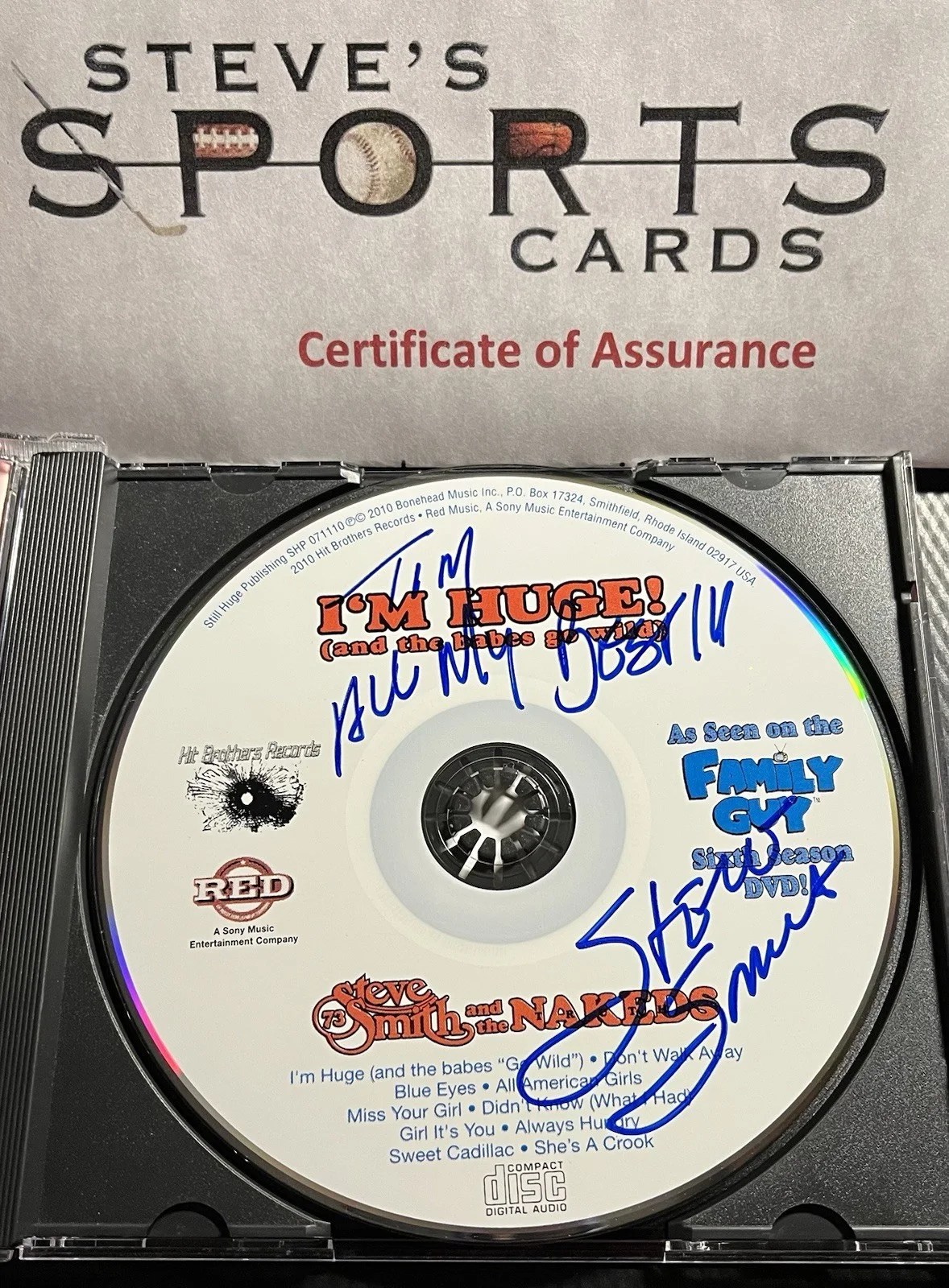 Steve Smith & The Nakeds Multi-Signed CD I'm Huge & Babes Go Wild Auto 2X w/ COA, изображение 2