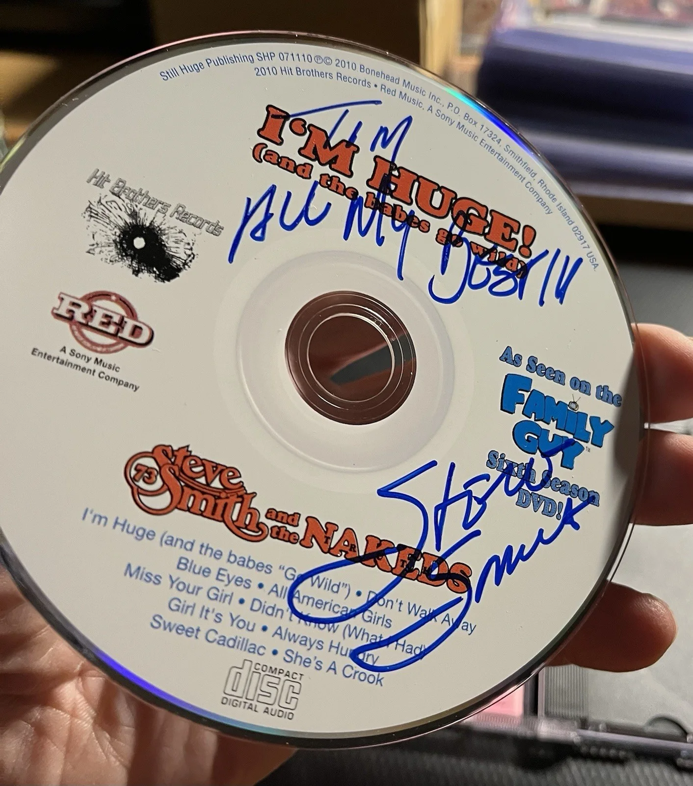 Steve Smith & The Nakeds Multi-Signed CD I'm Huge & Babes Go Wild Auto 2X w/ COA, изображение 3