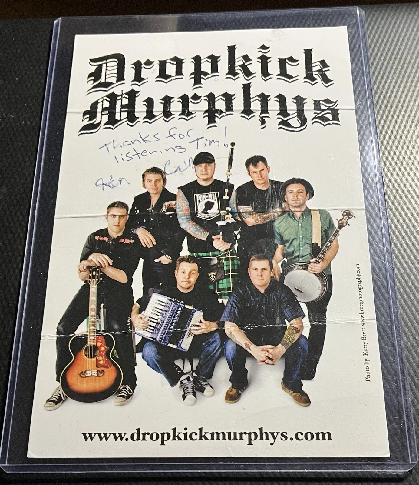 Ken Casey Dropkick Murphys Signed 5x7 Band Promo Card w/ COA, Top Loader, изображение 2