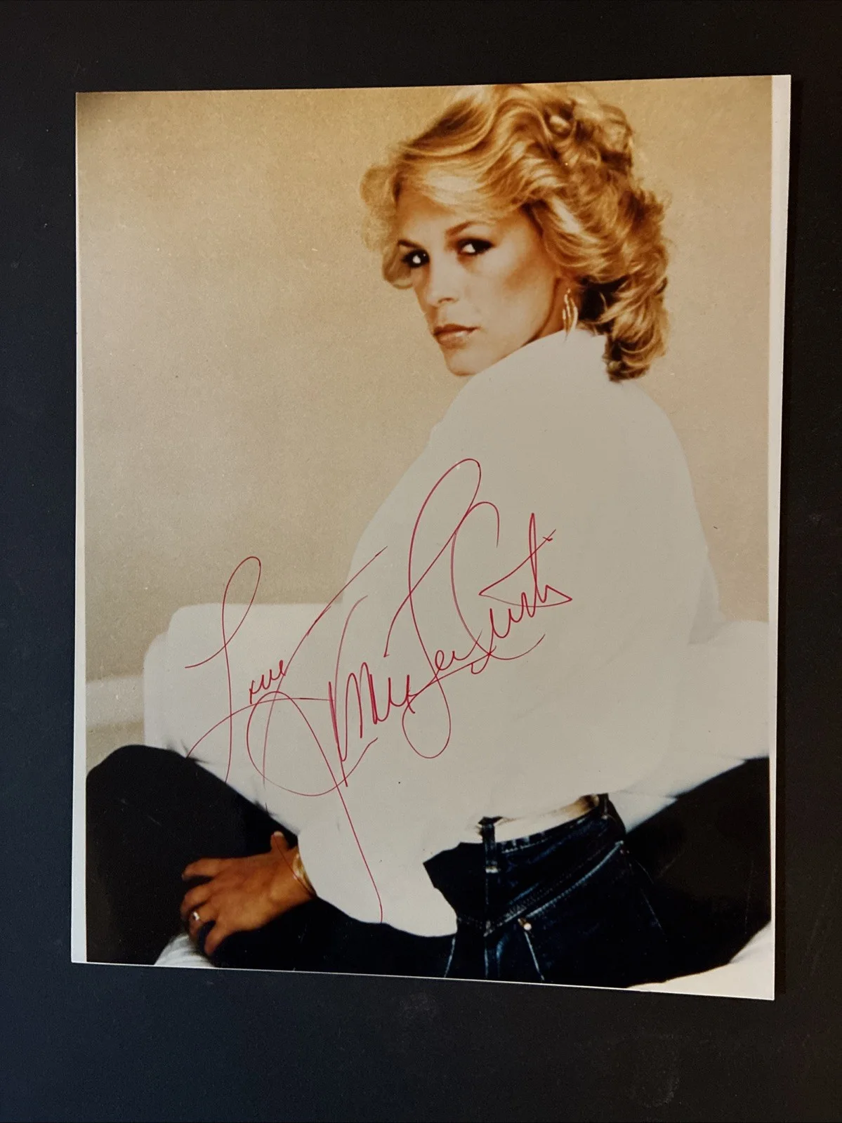 Jamie Lee Curtis Hand Signed 8x10 Vintage Photo in color, image 2