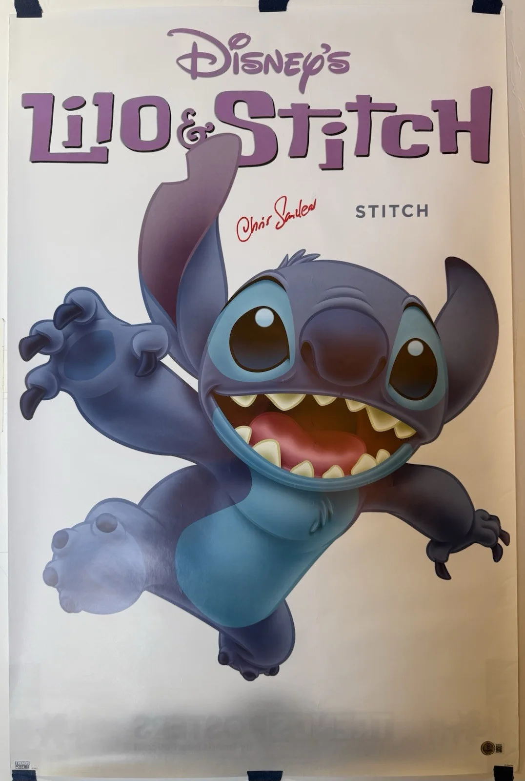 Chris Sanders — Chris Sanders signed poster Lilo & Stitch 23X34 poster Beckett BAS coa, изображение 2