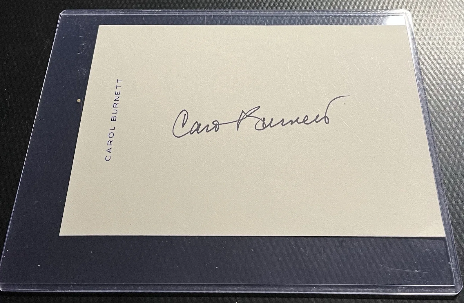 Carol Burnett — Carol Burnett Comedienne Signed Letterhead Cut Autograph w/ Top Loader & COA, image 2
