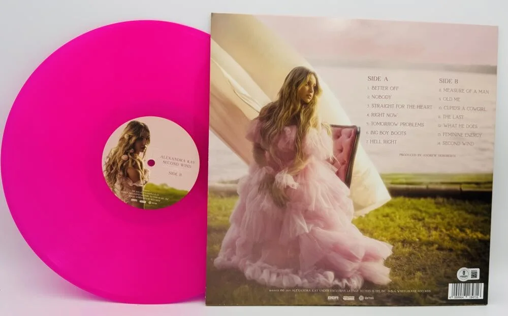 ALEXANDRA KAY — ALEXANDRA KAY SIGNED SECOND WIND PINK VINYL RECORD COUNTRY AUTOGRAPH BAS J73, image 3