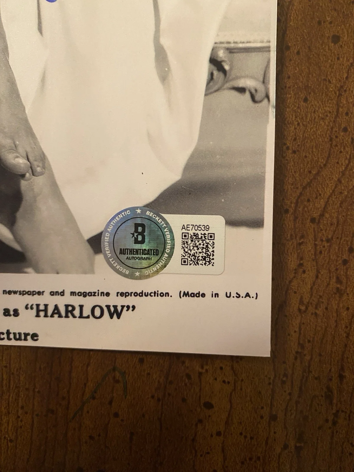 Carroll Baker — Carroll Baker Signed Autographed Photo Harlow Baby Doll Carpetbaggers Beckett, изображение 4