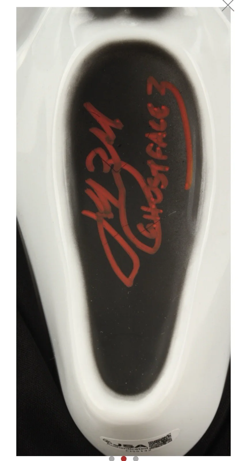 Jeff Brockton — Jeff Brockton Signed "Scream" Mask Inscribed "Ghostface 3" (JSA), image 2