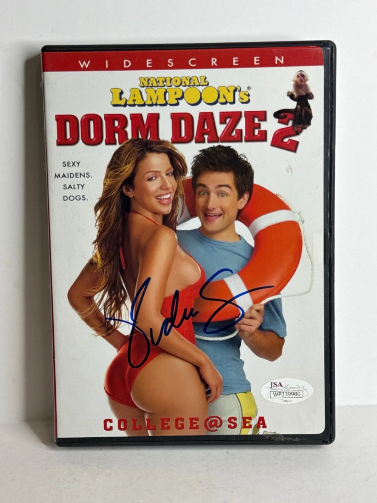 Vida Guerra — Vida Guerra Signed National Lampoon's DVD Cover Dorm Daze JSA WP339980