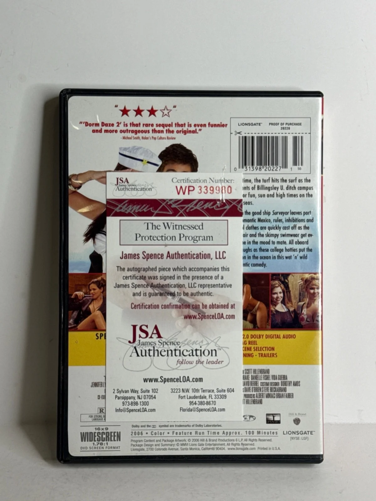 Vida Guerra — Vida Guerra Signed National Lampoon's DVD Cover Dorm Daze JSA WP339980, image 3