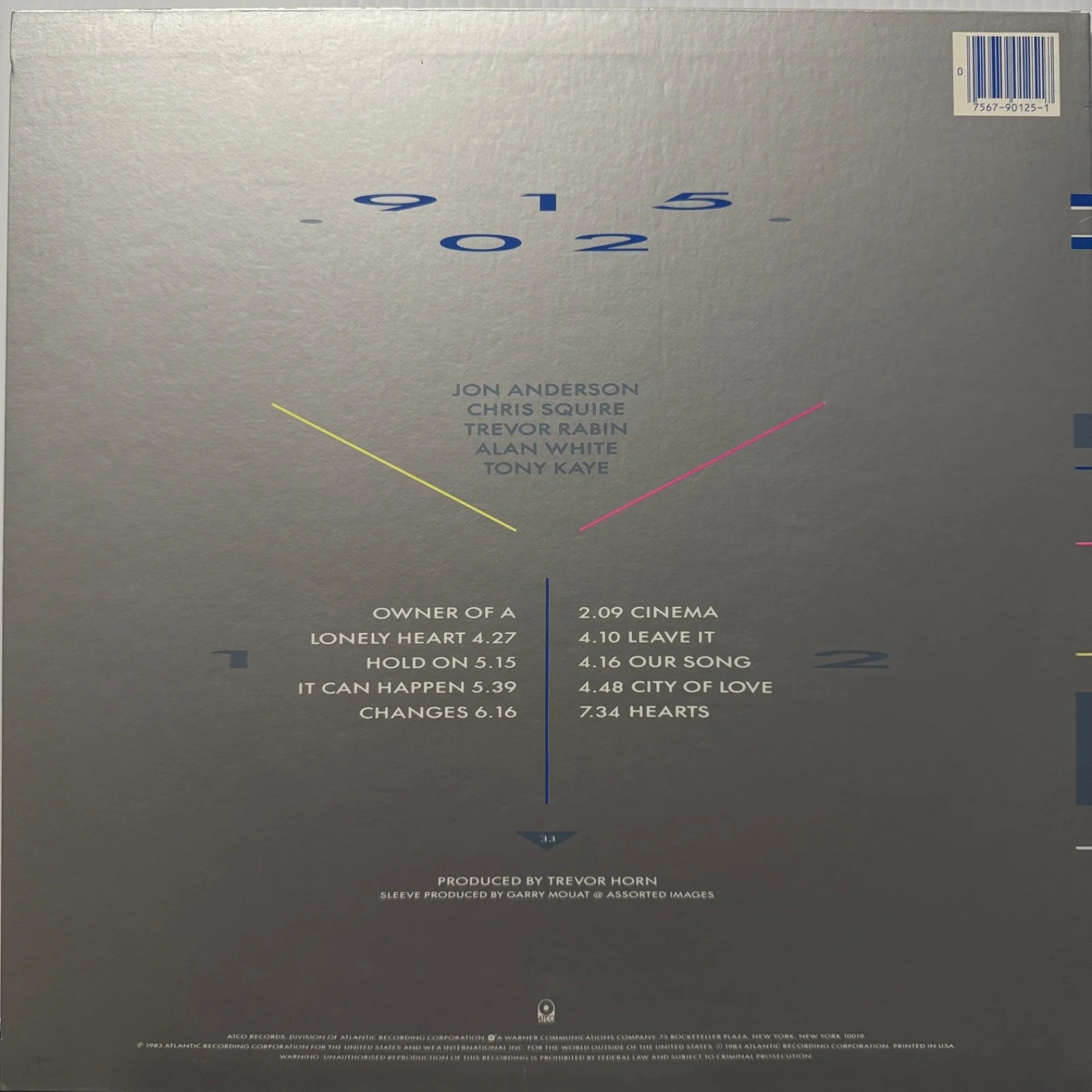 YES - 90125 AUTOGRAPHED by TREVOR RABIN & TONY KAYE usa vinyl with inner sleeve, изображение 4