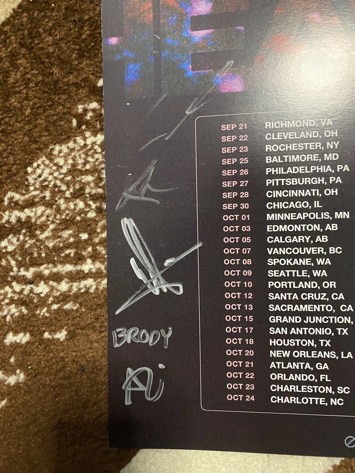 Silent Planet & Invent Animate VIP SIGNED 2025 Tour Poster with Flag, image 2