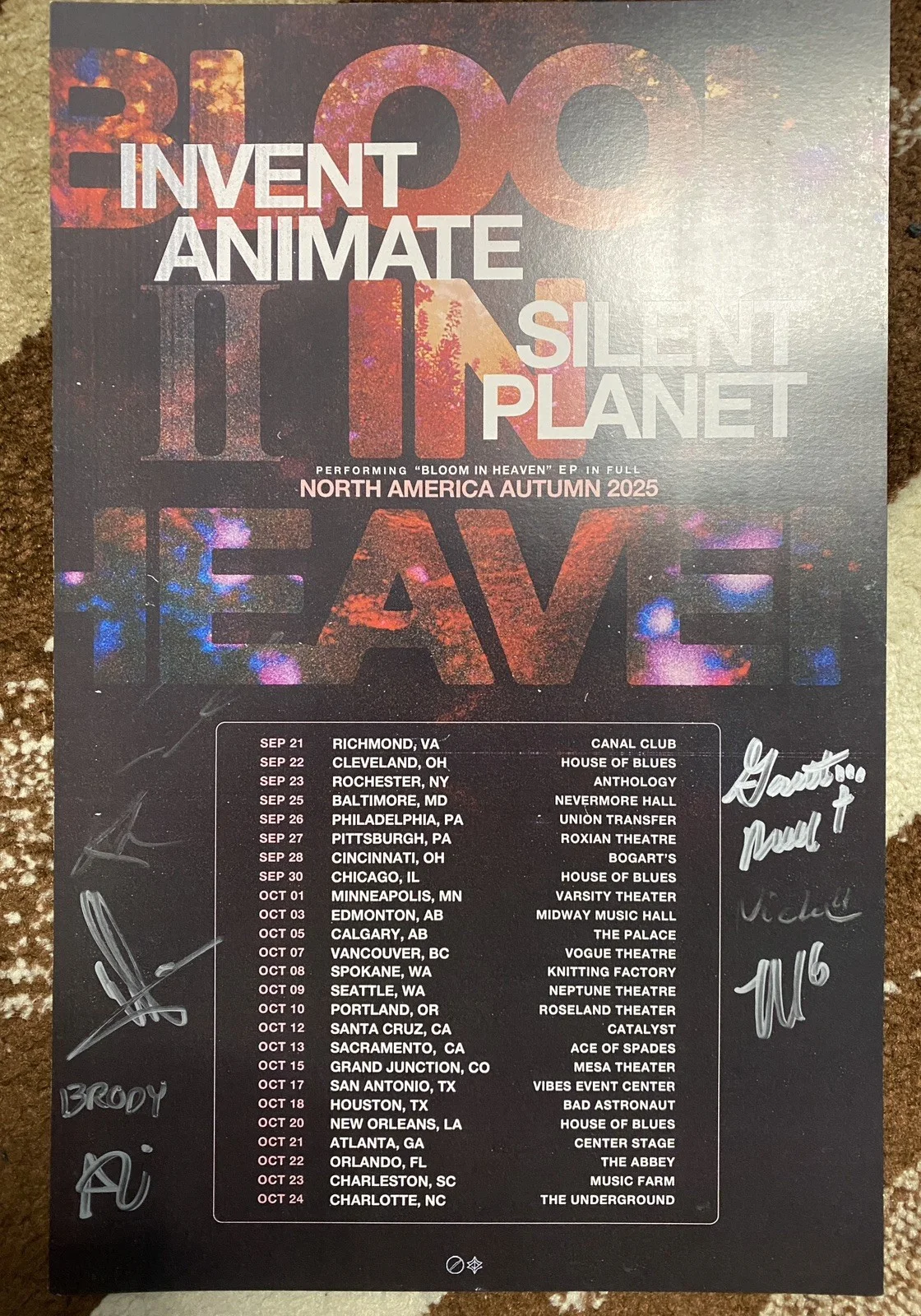 Silent Planet & Invent Animate VIP SIGNED 2025 Tour Poster with Flag, image 5